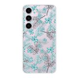PrintiFy Samsung Galaxy S23 Plus ile Uyumlu Kapak Floral Su Yeşili Tasarımlı 1mm Fit Şeffaf Silikon Kılıf