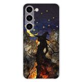PrintiFy Samsung Galaxy S23 Plus ile Uyumlu Vitray Cadı Saati Tasarımlı Şeffaf Silikon Kılıf