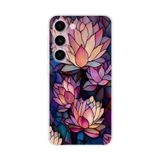 PrintiFy Samsung Galaxy S23 Plus ile Uyumlu Vitray Sessiz Lotus Tasarımlı Şeffaf Silikon Kılıf