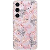 Printify Samsung Galaxy S23 Plus Kamera Korumalı Kapak Floral Kırmızı Tasarımlı Şeffaf Kılıf
