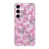 Printify Samsung Galaxy S23 Plus Kamera Korumalı Kapak Floral Pembe Tasarımlı Şeffaf Kılıf