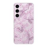 Printify Samsung Galaxy S23 Plus Kamera Korumalı Kapak Floral Pudra Tasarımlı Şeffaf Kılıf