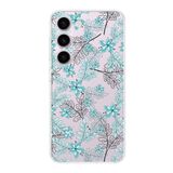 Printify Samsung Galaxy S23 Plus Kamera Korumalı Kapak Floral Su Yeşili Tasarımlı Şeffaf Kılıf