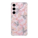 Printify Samsung Galaxy S23 Plus Köşe Korumalı Antişok Kapak Floral Kırmızı Tasarımlı Şeffaf Kılıf