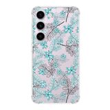 Printify Samsung Galaxy S23 Plus Köşe Korumalı Antişok Kapak Floral Su Yeşili Tasarımlı Şeffaf Kılıf