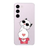 PrintiFy Samsung Galaxy S23 Plus Uyumlu Kamera Korumalı Kapak Coolcat Tasarımlı Şeffaf Kılıf