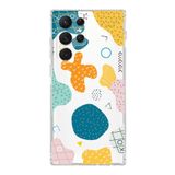 PrintiFy Samsung Galaxy S23 Ultra ile Uyumlu Kapak Geometrik Şekiller Tasarımlı 1mm Fit Şeffaf Silikon Kılıf