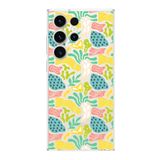 PrintiFy Samsung Galaxy S23 Ultra ile Uyumlu Kapak Memphis Desen - 3 Tasarımlı 1mm Fit Şeffaf Silikon Kılıf
