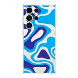 PrintiFy Samsung Galaxy S23 Ultra ile Uyumlu Kapak Renkli Desen C Mavi Tasarımlı 1mm Fit Şeffaf Silikon Kılıf