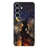 PrintiFy Samsung Galaxy S24 Plus ile Uyumlu Vitray Cadı Saati Tasarımlı Şeffaf Silikon Kılıf
