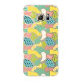 PrintiFy Samsung Galaxy S6 Edge ile Uyumlu Kapak Memphis Desen - 3 Tasarımlı 1mm Fit Şeffaf Silikon Kılıf