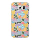 PrintiFy Samsung Galaxy S6 ile Uyumlu Kapak Memphis Desen - 2 Tasarımlı 1mm Fit Şeffaf Silikon Kılıf