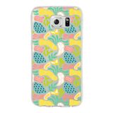 PrintiFy Samsung Galaxy S6 ile Uyumlu Kapak Memphis Desen - 3 Tasarımlı 1mm Fit Şeffaf Silikon Kılıf