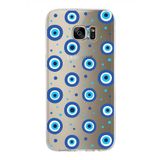PrintiFy Samsung Galaxy S7 Edge ile Uyumlu 1mm Slim Fit Nazar Boncuğu 1 Baskılı Şeffaf Kılıf