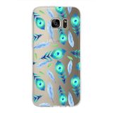 PrintiFy Samsung Galaxy S7 Edge ile Uyumlu 1mm Slim Fit Nazar Boncuğu 3 Baskılı Şeffaf Kılıf