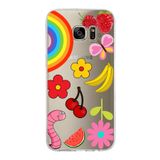 PrintiFy Samsung Galaxy S7 Edge ile Uyumlu 1mm Slim Fit Water Color 5 Baskılı Şeffaf Kılıf