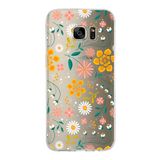 PrintiFy Samsung Galaxy S7 Edge ile Uyumlu Kapak Çiçek Tasarımlı 1mm Fit Şeffaf Silikon Kılıf