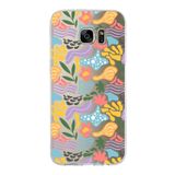PrintiFy Samsung Galaxy S7 Edge ile Uyumlu Kapak Memphis Desen - 2 Tasarımlı 1mm Fit Şeffaf Silikon Kılıf
