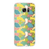 PrintiFy Samsung Galaxy S7 Edge ile Uyumlu Kapak Memphis Desen - 3 Tasarımlı 1mm Fit Şeffaf Silikon Kılıf