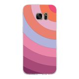 PrintiFy Samsung Galaxy S7 Edge ile Uyumlu Kapak Renk Cümbüşü F Pembe Tasarımlı 1mm Fit Şeffaf Silikon Kılıf