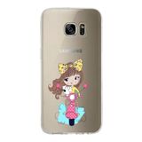 PrintiFy Samsung Galaxy S7 Edge ile Uyumlu Kapak Vespagirl Tasarımlı 1mm Fit Şeffaf Silikon Kılıf