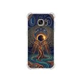 PrintiFy Samsung Galaxy S7 Edge ile Uyumlu Simya Serisi Kozmik Denge Tasarımlı Uv Baskılı Köşe Korumalı Antişok Kılıf