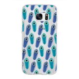 PrintiFy Samsung Galaxy S7 ile Uyumlu 1mm Slim Fit Nazar Boncuğu 4 Baskılı Şeffaf Kılıf