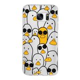 PrintiFy Samsung Galaxy S7 ile Uyumlu Kapak Duck Tasarımlı 1mm Fit Şeffaf Silikon Kılıf