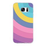 PrintiFy Samsung Galaxy S7 ile Uyumlu Kapak Renk Cümbüşü B Mor Tasarımlı 1mm Fit Şeffaf Silikon Kılıf