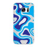 PrintiFy Samsung Galaxy S7 ile Uyumlu Kapak Renkli Desen C Mavi Tasarımlı 1mm Fit Şeffaf Silikon Kılıf