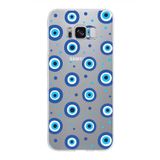 PrintiFy Samsung Galaxy S8 ile Uyumlu 1mm Slim Fit Nazar Boncuğu 1 Baskılı Şeffaf Kılıf