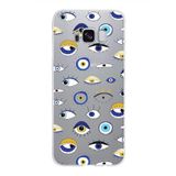 PrintiFy Samsung Galaxy S8 ile Uyumlu 1mm Slim Fit Nazar Boncuğu 2 Baskılı Şeffaf Kılıf