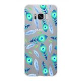 PrintiFy Samsung Galaxy S8 ile Uyumlu 1mm Slim Fit Nazar Boncuğu 3 Baskılı Şeffaf Kılıf