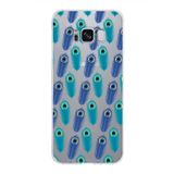 PrintiFy Samsung Galaxy S8 ile Uyumlu 1mm Slim Fit Nazar Boncuğu 4 Baskılı Şeffaf Kılıf