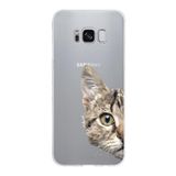 PrintiFy Samsung Galaxy S8 ile Uyumlu Kapak Catface Tasarımlı 1mm Fit Şeffaf Silikon Kılıf