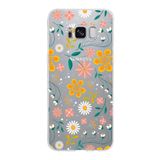 PrintiFy Samsung Galaxy S8 ile Uyumlu Kapak Çiçek Tasarımlı 1mm Fit Şeffaf Silikon Kılıf