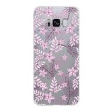 PrintiFy Samsung Galaxy S8 ile Uyumlu Kapak Floral Pudra Tasarımlı 1mm Fit Şeffaf Silikon Kılıf