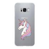 PrintiFy Samsung Galaxy S8 ile Uyumlu Kapak Unicorn Tasarımlı 1mm Fit Şeffaf Silikon Kılıf