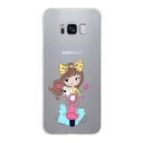 PrintiFy Samsung Galaxy S8 ile Uyumlu Kapak Vespagirl Tasarımlı 1mm Fit Şeffaf Silikon Kılıf