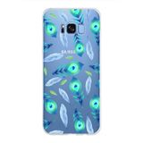 PrintiFy Samsung Galaxy S8 Plus ile Uyumlu 1mm Slim Fit Nazar Boncuğu 3 Baskılı Şeffaf Kılıf