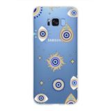 PrintiFy Samsung Galaxy S8 Plus ile Uyumlu 1mm Slim Fit Nazar Boncuğu 5 Baskılı Şeffaf Kılıf