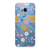 PrintiFy Samsung Galaxy S8 Plus ile Uyumlu Kapak Çiçek Tasarımlı 1mm Fit Şeffaf Silikon Kılıf