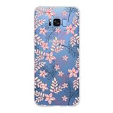 PrintiFy Samsung Galaxy S8 Plus ile Uyumlu Kapak Floral Kırmızı Tasarımlı 1mm Fit Şeffaf Silikon Kılıf
