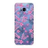 PrintiFy Samsung Galaxy S8 Plus ile Uyumlu Kapak Floral Pembe Tasarımlı 1mm Fit Şeffaf Silikon Kılıf