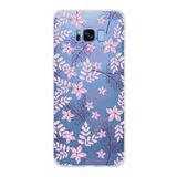 PrintiFy Samsung Galaxy S8 Plus ile Uyumlu Kapak Floral Pudra Tasarımlı 1mm Fit Şeffaf Silikon Kılıf