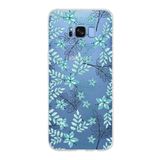 PrintiFy Samsung Galaxy S8 Plus ile Uyumlu Kapak Floral Su Yeşili Tasarımlı 1mm Fit Şeffaf Silikon Kılıf