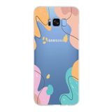PrintiFy Samsung Galaxy S8 Plus ile Uyumlu Kapak Karışık Renkler Tasarımlı 1mm Fit Şeffaf Silikon Kılıf