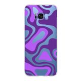 PrintiFy Samsung Galaxy S8 Plus ile Uyumlu Kapak Renkli Desen F Mor Tasarımlı 1mm Fit Şeffaf Silikon Kılıf