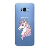 PrintiFy Samsung Galaxy S8 Plus ile Uyumlu Kapak Unicorn Tasarımlı 1mm Fit Şeffaf Silikon Kılıf