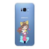 PrintiFy Samsung Galaxy S8 Plus ile Uyumlu Kapak Vespagirl Tasarımlı 1mm Fit Şeffaf Silikon Kılıf